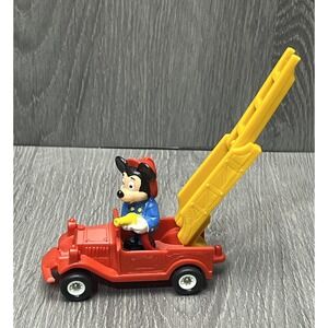 Vintage Bullyland Disney Mickey Mouse Firefighter Fire Truck Toy Car Germany